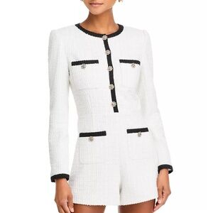 Alice & Olivia Shiloh textured romper